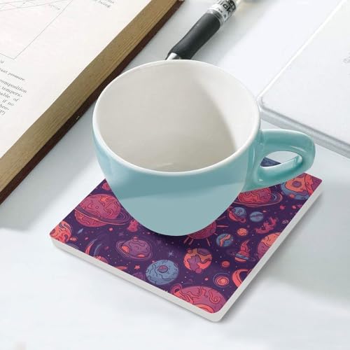 Dessous de verre univers espace protège table basse lavable - 6