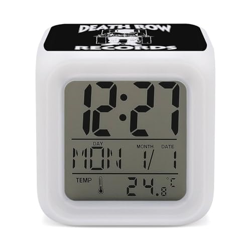 目覚まし時計 デスロウレコード めざまし時計 デジタル時計 置き時計 目覚ましライト デジタル/温度/カレンダー表示 電池式 人気