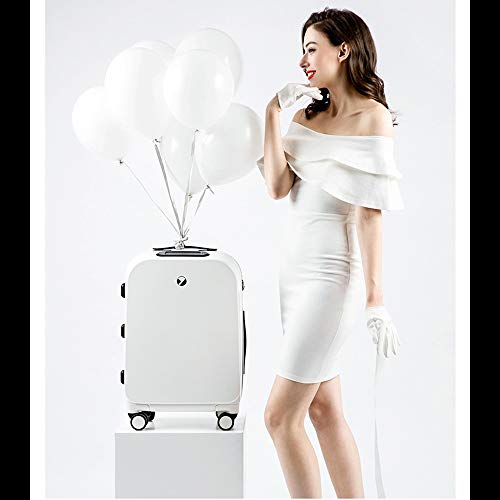 Trolley Suitcase Men and Women Small Lightweight Luggage 24 Inch Luggage Fingerprint Unlock Trolley Case Smart Boarding Case Suitcases (Color : Yellow, Size : 43×26×67CM) (White 43×26×67CM)2