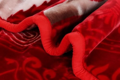 Image of Nestl Korean Mink Blanket Queen Size - 9 Lbs Velvet Fleece Korean Blanket - 2 Ply Warm & Thick Winter Blanket - Wrinkle & Fade Resistant - 79 x 94 Inches (Maroon)