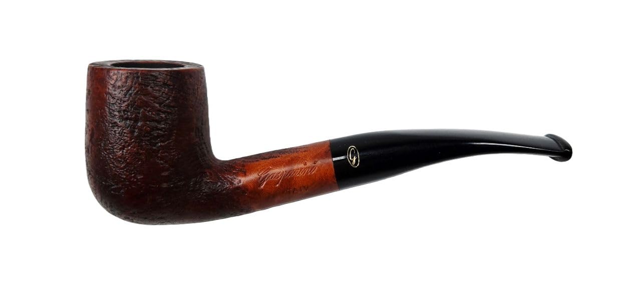 RUSTIC MARRONE pipa da biliardo semi piegata in radica rustica