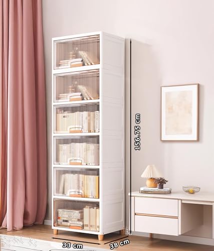 Image of EXVITO Wardrobe for Clothes, 2 Door Closet Storage Boxes, Wardrobe for Storage, Baby Cupboard for Clothes, Manual Sharpening for Home & Kitchen Adorable Room Decor & Gift - (Off White, 6 Door)