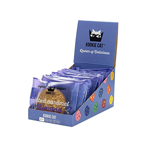 Kookie Cat Salzkaramell Mandel - Vegane Cookies Einzeln Verpackt, Glutenfrei, Sojafrei, Bio, Mandel & Hafer - 12 X 50g Multipack Cover