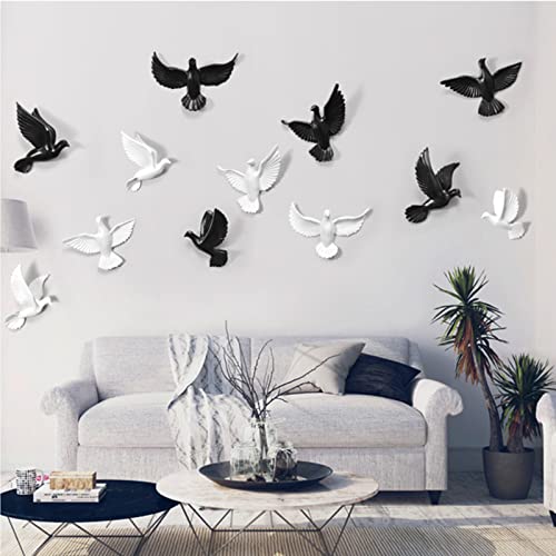 6 Pack Seagull Wall Decor, 3D Flying Bird Sculptures Wall Art, Resin Birds Dove Wall Hanging for Bedroom Home Decoration,Gold - Image 4