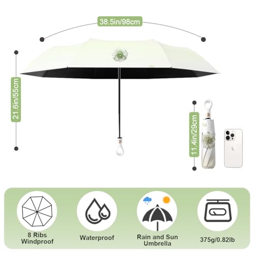 Image of PALAY Rain Umbrella for Sun Protection Big Size, 3 Fold Travel Umbrella Windproof Reinforced Ribs, Stylish Lightweight Automatic Open /Close for Girls Ladies Men Women