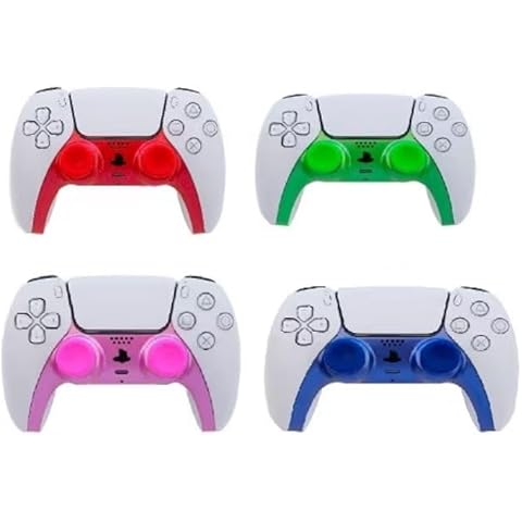 IMP DualSense Controller Styling Kit (4 PK) - Faceplate Shell & Thumbs Grips (Blue/Green/Pink/Red) 4 Pack /PS5 Cover