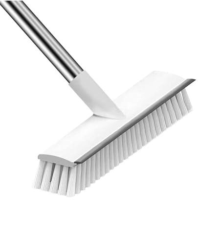 Image of Milton Bathroom Brush 2-in-1 Bathroom Brush with Wiper Long Handle Floor Scrub Brush with 180 Rotating Head for Deep Cleaning Tiles, Toilet, Shower, Walls & Kitchen Floor Cleaning Cleaner Brus,
