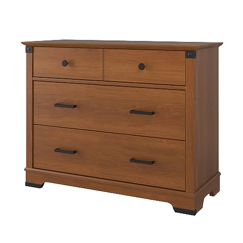 Image of Child Craft Redmond 3 Drawer Dresser for Nursery or Bedroom, Plenty of Storage, Anti-Tip Kit Included to Prevent Tipping, Non-Toxic, Baby Safe Finish (Coach Cherry)