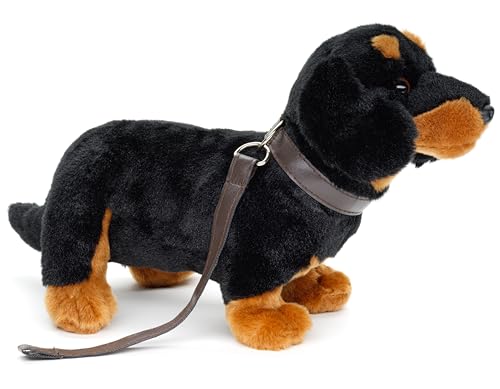 Uni-Toys - Dackel, stehend (mit Leine) - 28 cm (Länge) - Plüsch-Hund, Haustier - Plüschtier, Kuscheltier