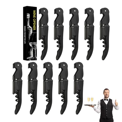 Tire Bouchon Limonadier Professionnel Sommelier Madehay Tire Bouchon Professionnel, Couteaux de Sommelier en Acier Inoxydable Avec Décapsuleur et Coupe-Capsule (5, Noir)