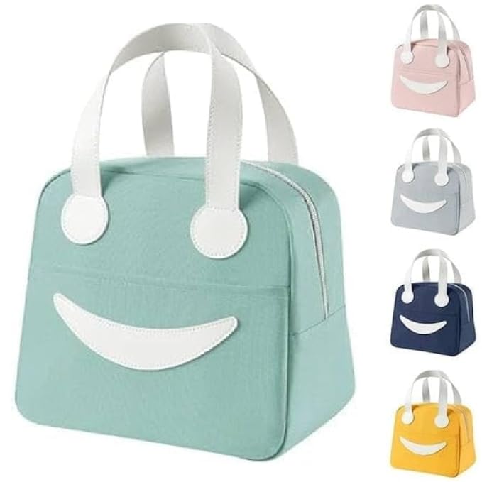Toy Imagine Smiley Insulated Lunch Bag for Kids & Office | Tiffin Bag for School Boys & Girls | Snack Tote Bag for Women | Compact & Portable Leak-Proof 6.5L (Assorted)