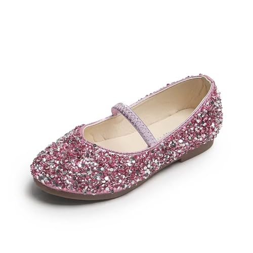 Girls Classic Slip on Mary Jane Ballet Flats Glitter Wedding Party Bridesmaids Flower Girl Princess Dress Shoes for Kid Toddler