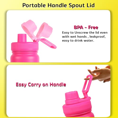 Image of Sizzle Element Modern Stainless Steel Water Bottle 750 ML - Lightweight Leakproof Bottle with Powder Coating Finish - Dual Pink Blue Colour - For Kids & Adults