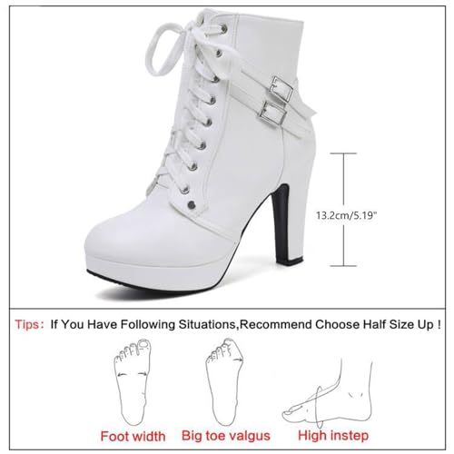 susanny high heel boots for womenwomens platform boot heels sexy round toe lace up high heels mid calf boots