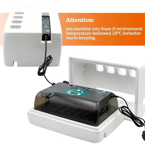 Incubadora Portátil De 12 Huevos Con Control Automático De Giros Y Temperancia.Bajo Ruido, Construcción De ABS Seguro, Llenado De Agua Externa Para Una Alta Tasa De Éxito De La Escotilla.Ideal Para El