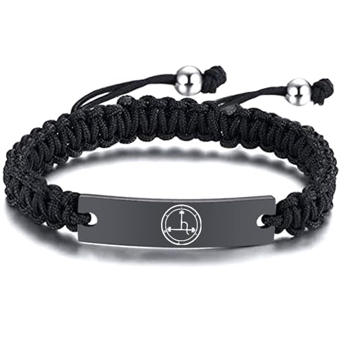 DOMYUHAO Occult Sigil of Lilith Jewelry - Satan Seal of Lilith Power of Demon Queen Protection Soft Lines Silicone Bracelet Bangle - Pagan Talisman Amulet Symbol Lilith Wristband (Black)