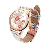 BESPORTBLE Reloj De Señoras Reloj Caliente Mira De Las Mujeres Mirar Relojes De Moda para Mujer Vistoso Banda para Mujeres Azul Muñeca Mirar Relojes De Pulsera para Mujer PU Blanco