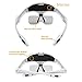 MagniPros LED Illuminated Headband Magnifier Visor | Hands Free Magnifier Loupe | 5 Detachable Lenses 1X, 1.5X, 2X, 2.5X 3.5X - (Upgraded Version) Hands-Free Head Worn Lighted Magnifying Glasses