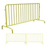 8.5FT Interlocking Steel Barricade-Galvanized Interlocking Barricade with Adjustable Bridge Feet,Crowd Control Metal Barrier for Airport, Stations and Industrial Use
