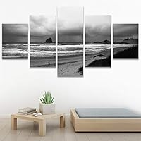 SIGNWIN 5 Panel Canvas Wall Art High Contrast Scenery for Home Decorations Ready to Hang - 60