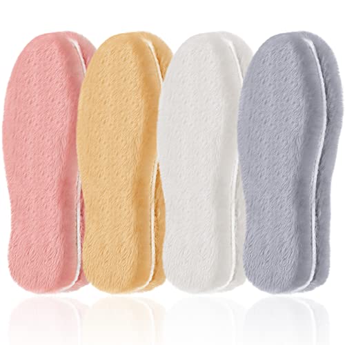 Geyoga 4 Pairs Sheepskin Insoles Women Winter...