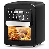 8-in-1 Air Fryer, 6.5 Quart Airfryer Oven, Air Fryers Toaster Oven Combo with Digital Touchscreen, Removable Door Design, Stainless Steel, ETL Certified, Black
