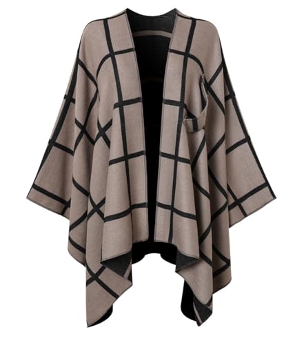 Ferand Shawl Wraps for Women, Open Front Poncho Sweater, Warm & Soft Gifts for Fall Winter