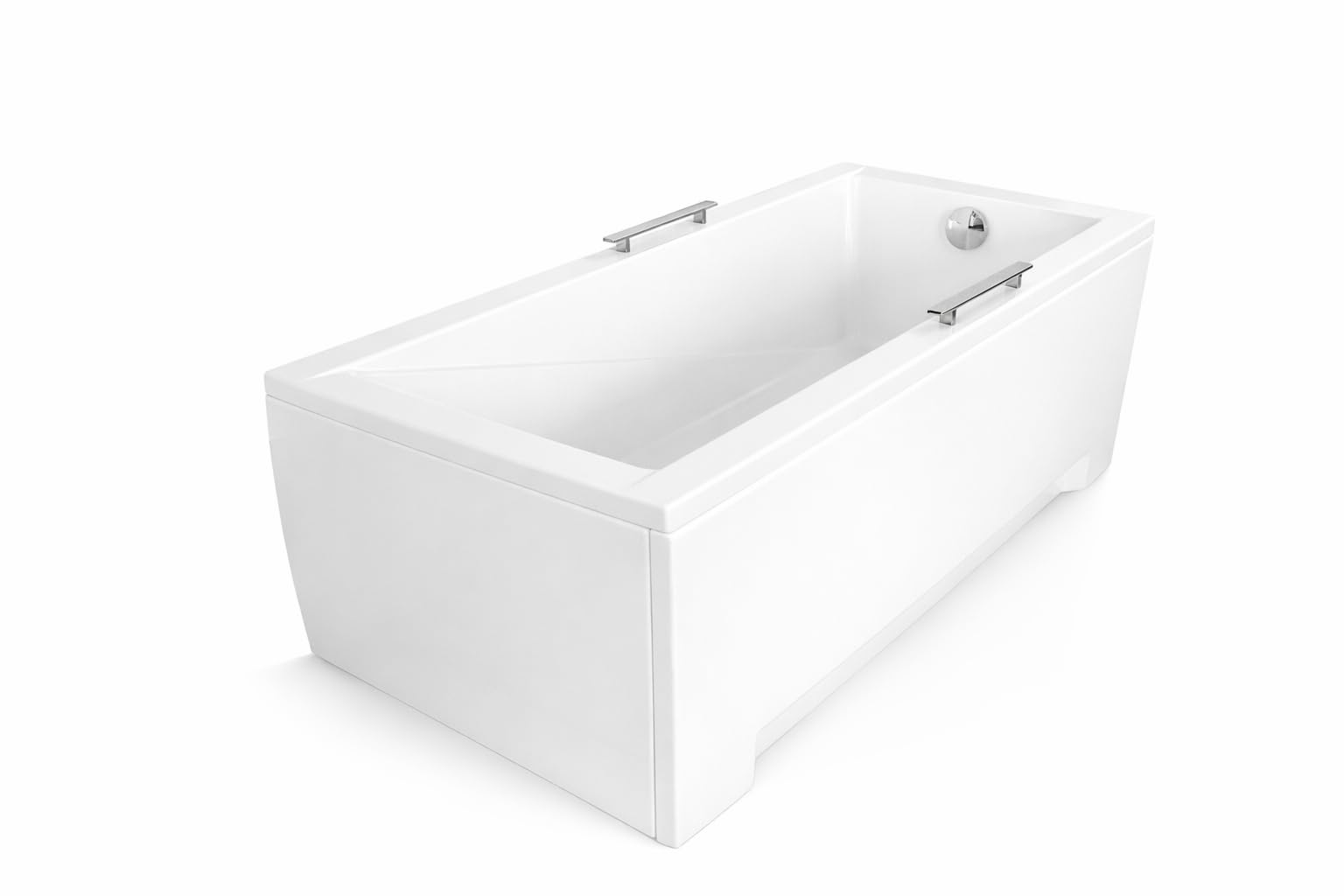 Acryl Badewanne 120x70 cm – Badewanne Rechteck mit Rahmen ohne Frontplatte & Seitenwand – Rutschfest & Antibakteriell – Einbauwanne Weiß