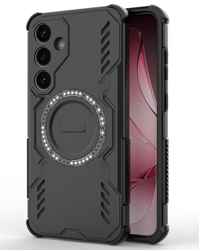 Image of Back Cover Case for Samsung Galaxy S25 FE 5G | 360 Protection Mobile Phone Case | Mag-Safe | Camera Protection | Samsung Galaxy S 25 FE Back Cover | Samsung Galaxy S25FE 5+G - Black TPU+PC