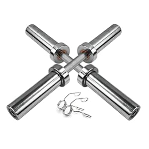 Body Revolution Olympic Dumbbell Handle Bars with Spring Collars – 2 Inch Chrome Olympic Dumbbell Bar for Free Weights – Available as Single or Pairs