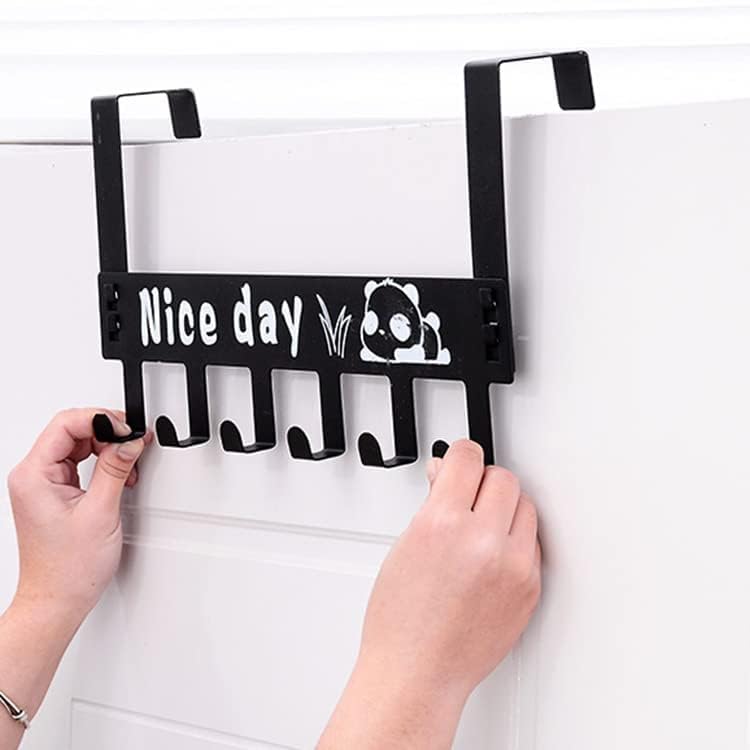 Image of Heavy Duty Carbon Metal Over Door Hanger for Cloths, Drill Free Door Hanging Hooks for Bathroom, Bedroom, Kitchen | Scarf, Coat, Towel Holder | Removable Door Hanger, Carbon Steel (Nice Hanger)
