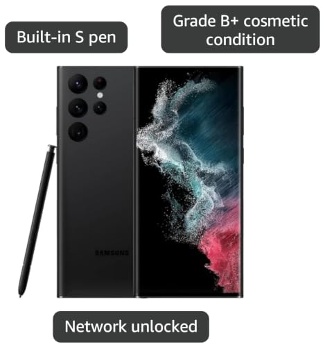 Image of Samsung Galaxy S22 Ultra 5G, US Version, 256GB, Phantom Black - T-Mobile (Renewed)