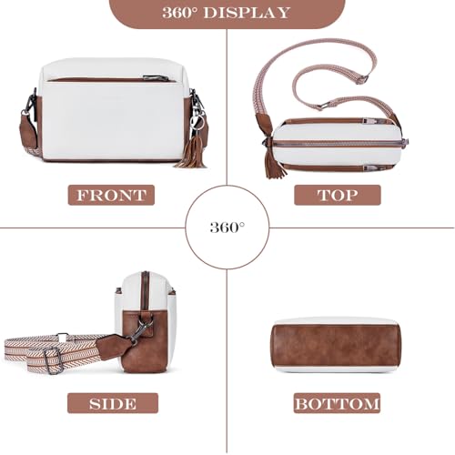 Image of Roulens Triple Zip Small Crossbody Bag for women,Wide Strap Cell Phone Purse Shoulder Handbag Wallet with Credit Card Slots | Triple Zip