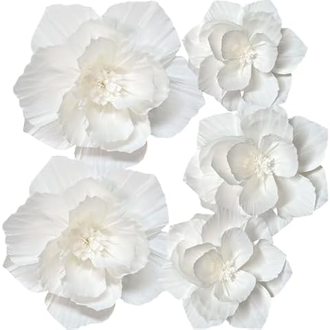 ANSOMO 3D White Paper Flowers Cover