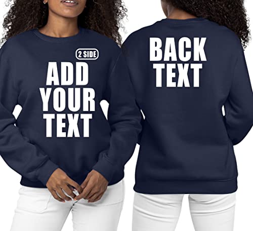 TEEAMORE Custom Sweatshirt for Men Women Add Your Text Front Back Side Print Personalized Crewneck Sweatshirt2