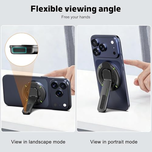 Image of Zitel for MagSafe Double-Sided Magnetic 360 Rotatable Phone Grip Finger Ring Holder Stand Compatible with iPhone 17 16 15 14 13 12 Pro Max, Samsung, Pixel 10 & Android Smartphones