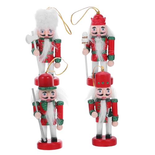 OUNONA 4stücke Teilige Nussknacker Holz Traditionelle Weihnachtsdeko...