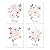 Sweet Jojo Designs Blush Pink, Grey and White Love Peace Joy Bliss Wall Art Prints Room Decor for Baby, Nursery, and Kids for Watercolor Floral Collection - Set of 4