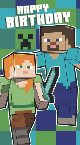 Danilo Promotions Ltd Tarjeta de cumpleaños de Minecraft con calcomanías
