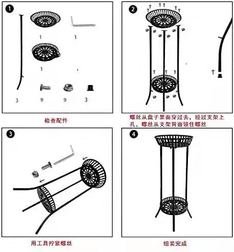 Miniatura 6 de YANMENG Soporte alto de metal para plantas para interiores y exteriores, soporte resistente para macetas, estante de exhibición de esquina,