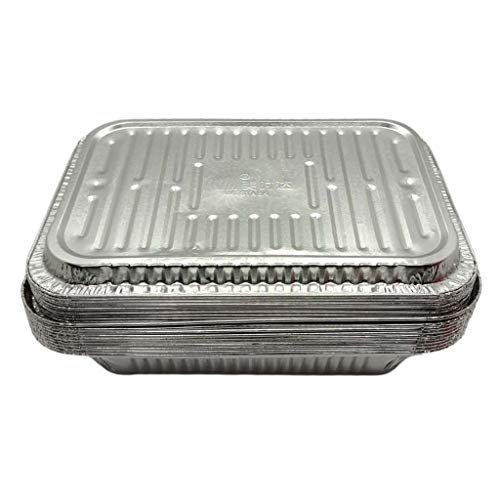 Bandejas coletoras de alumínio FLAMEER para assar, assar e cozinhar, prata – 10 peças