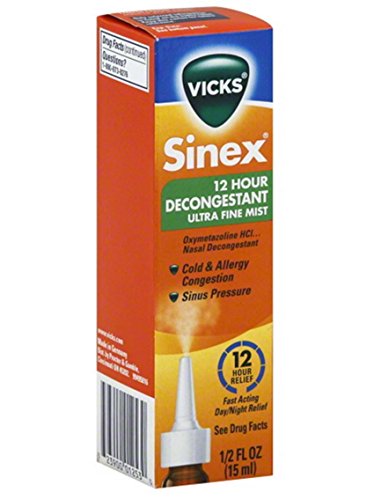 Vicks Sinex 12 Hour Ultra Fine Mist 0.5 Fl Oz (Pack of 2)