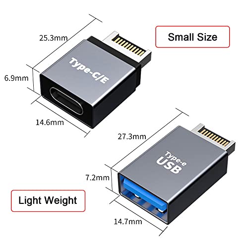 Image of xiwai 2pcs USB 3.1 Front Panel Header Male Type-E to Type-A & Type-C USB-C Motherboard Extension Data Adapter