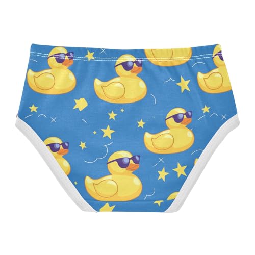 Wusikd Yellow Ducks Sunglasses Girls' Underwear Cotton Blue Girls Briefs Soft Toddler Underwear 2T2