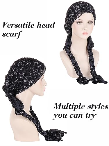 2 in 1 Floral Boho Headwear Hijab Scarf for Travel Soft Cotton Hemp Crepe Crinkled Head Wrap Turban for Woman4