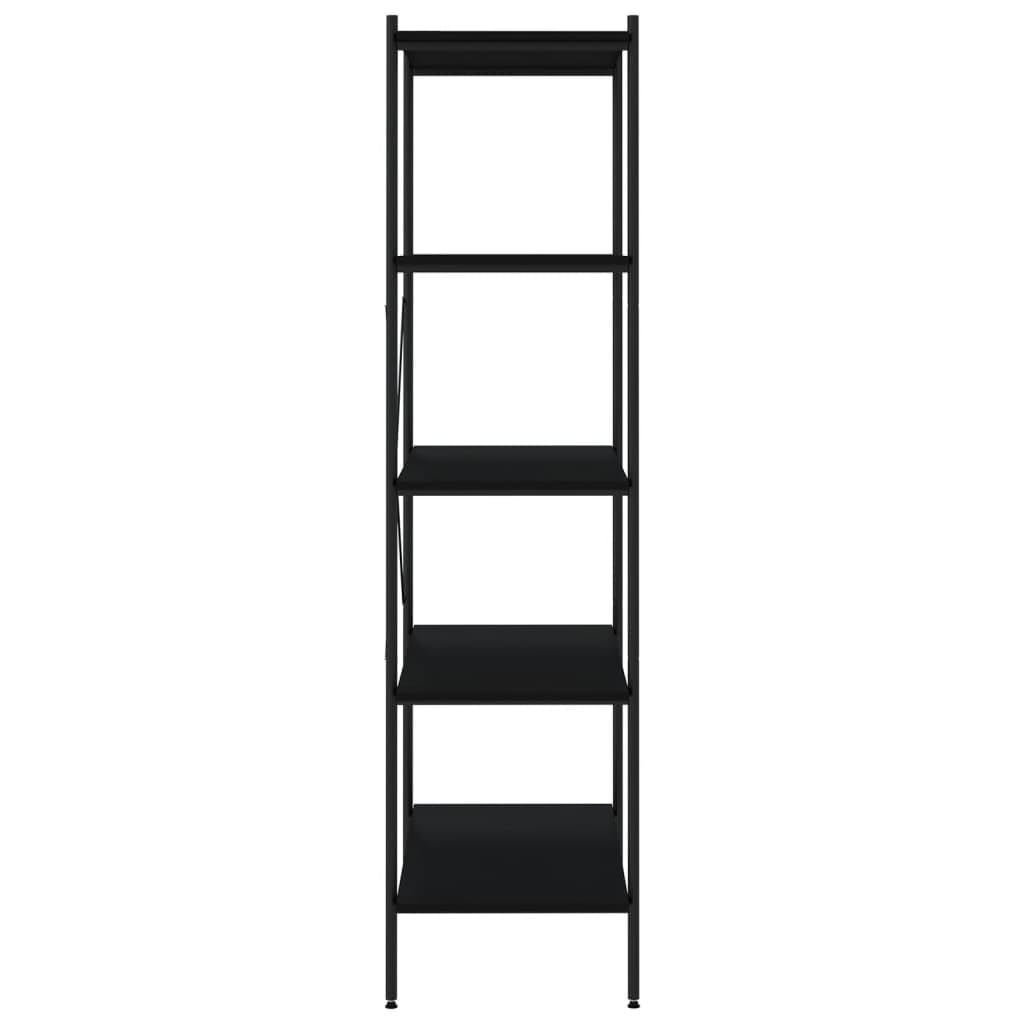 vidaXL Opbergrek 5-laags 80x40x163 cm zwart en donkerhoutkleurig, opbergkast, boekenkast, staande kast, opbergkasten, boekenkasten, staande kasten vidaXL Opbergrek 5-laags 80x40x163 cm zwart en donkerhoutkleurig, opbergkast, boekenkast, staande kast, opbergkasten, boekenkasten, staande kasten