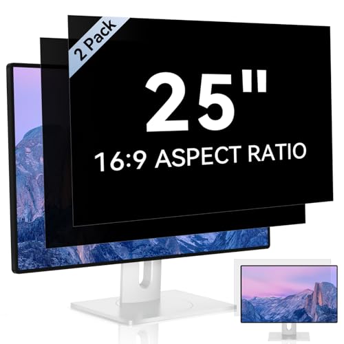 Image of [2 Pack] 25 Inch Computer Privacy Screen for 16:9 Aspect Ratio Widescreen Monitor, Eye Protection Anti Glare Blue Light Computer Monitor Privacy Filter, Removable Anti-Scratch 25in Protector Film