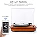 1byone Belt Driven Turntable with Built in Stereo Speaker, Wireless Connection Vintage Style Record Player, Vinyl to MP3 Recording, Natural Wood