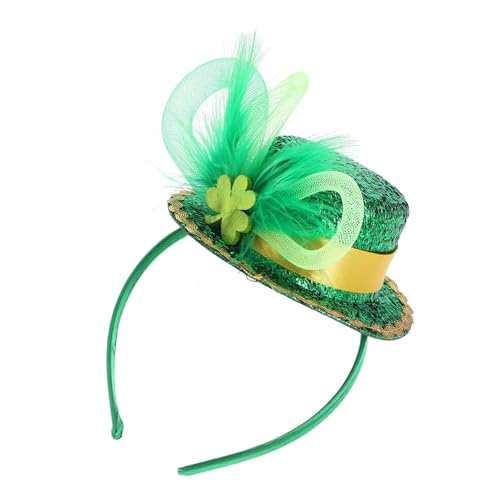 Costume de carnaval réussi avec le serre-tête cheveux femme et mini chapeau melon vert