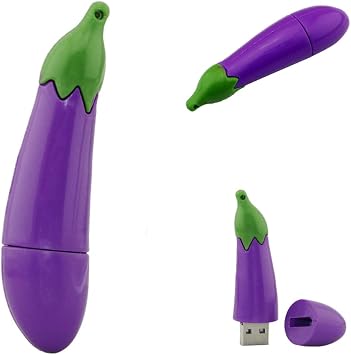 Digital Storage Devices - Picture Storage Stick - Eggplant USB Drive - 16GB USB Eggplant